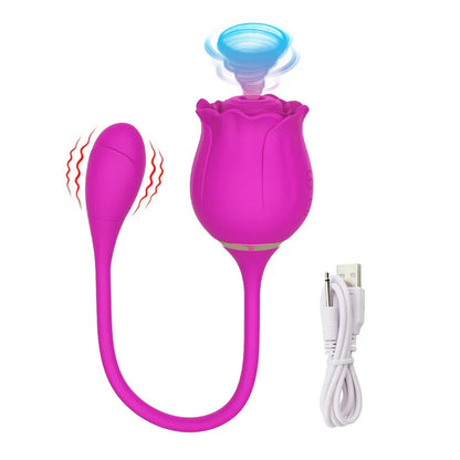 Rose Clitoris Sucking Vibrator for Women Clitoris Stimulator Nipple Sucker Vibrating Love Egg Intimate Goods Sex Toys for Adults