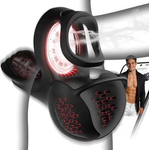 Vibrating Penis Ring with 9 Vibration Modes & 3 Heating Settings – 360° Testicle & Perineum Stimulator