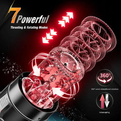 Superbuyg™Male Masturbator Penis Pump – 12-Level Vacuum, 7-Mode Thrusting, Rotating, Vibrating & Sucking with LCD Display,Star-starring identical mold production [free of tax]【❤️Discreet Shipping】