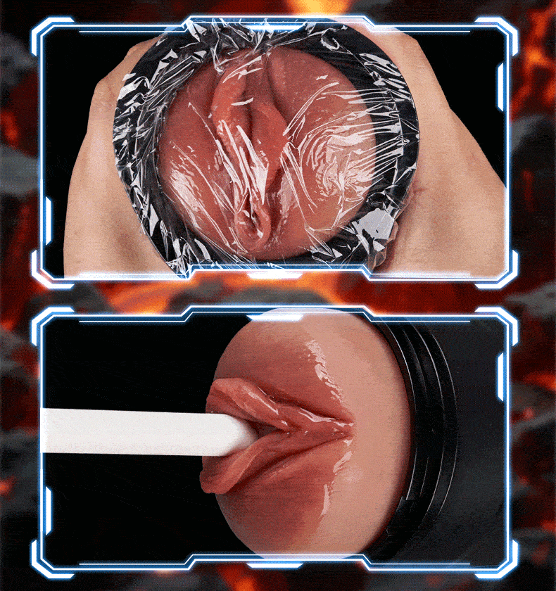 Challenger - Feels Different LED Display Anti-Slip Grip Extended Sleeve Vibrations & Suctions Realistic Vagina Stroker