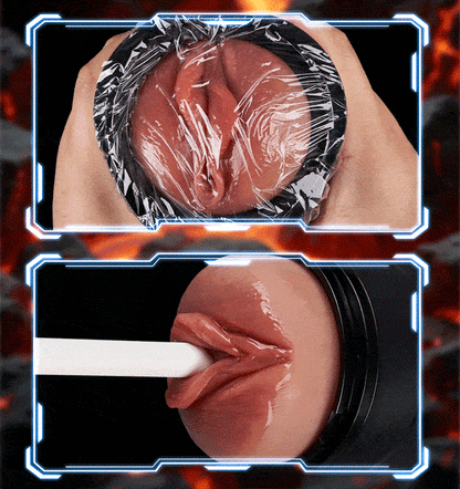 Challenger - Feels Different LED Display Anti-Slip Grip Extended Sleeve Vibrations & Suctions Realistic Vagina Stroker