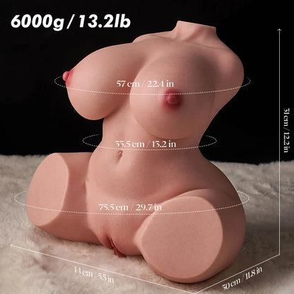 Nora Silicone Mini Flight Attendant Torso 5.9 lbs Portable Realistic Love Doll with Soft Skin