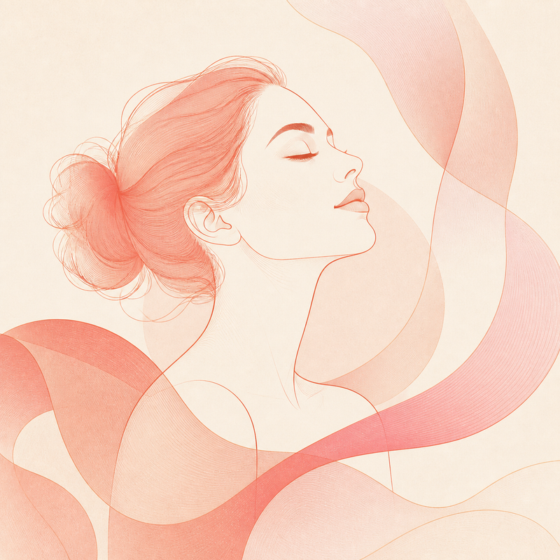 Illustrated portrait representing confidence and self-connection
